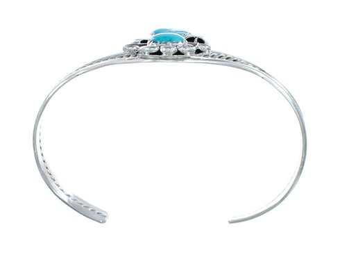 Native American Genuine Sterling Silver Turquoise Stone Cuff Bracelet JX128802
